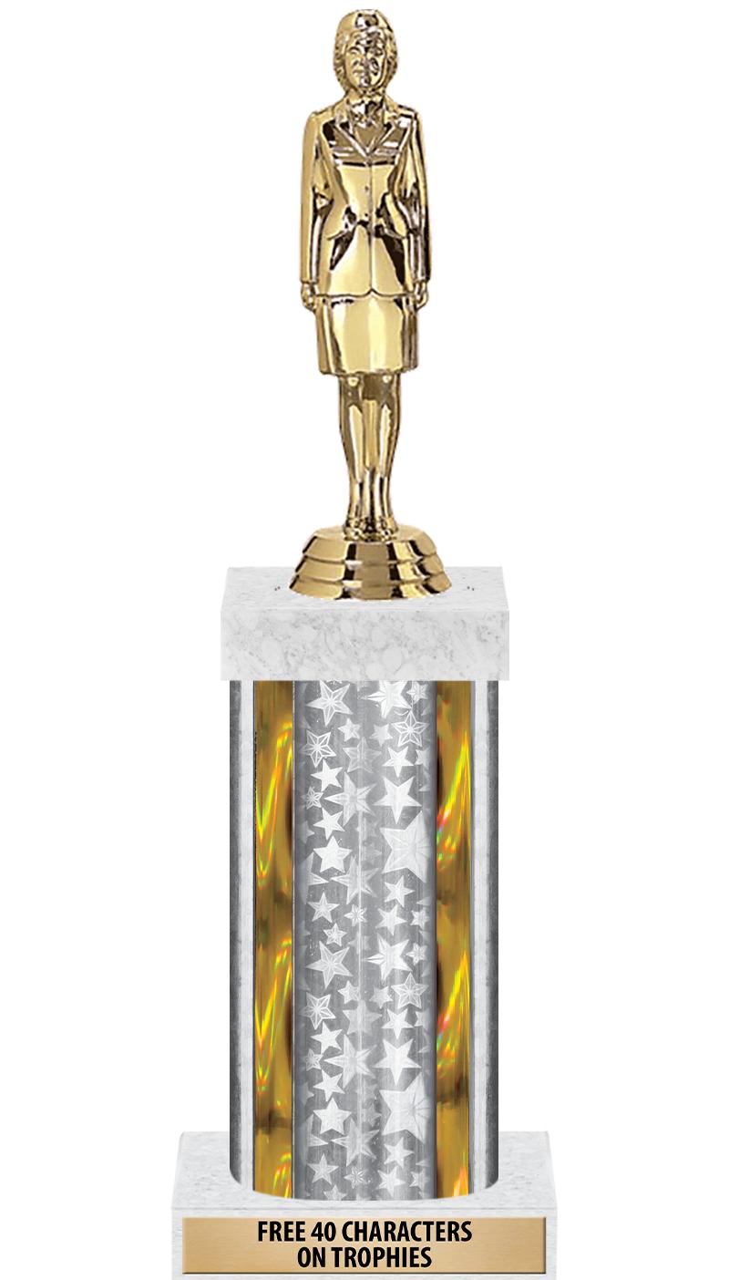 14"SLV/GD-STARS-GD FIG/SQUARE