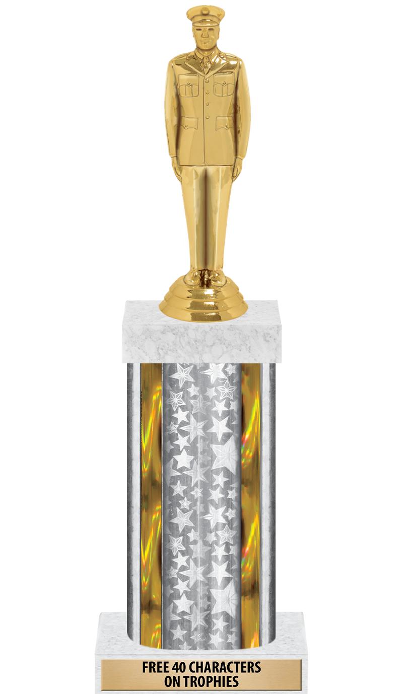 14"SLV/GD-STARS-GD FIG/SQUARE