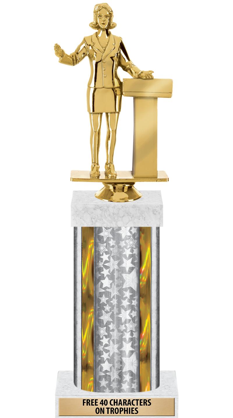 14"SLV/GD-STARS-GD FIG/SQUARE