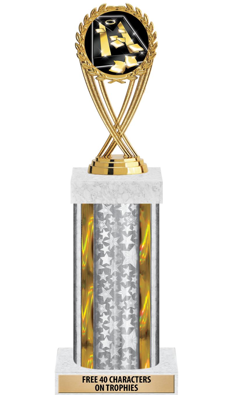 14"SLV/GD-STARS-GD FIG/SQUARE