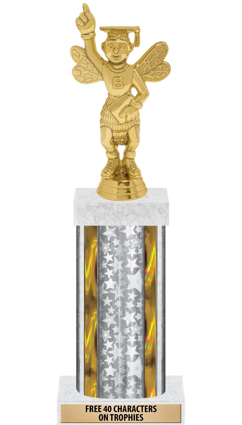 14"SLV/GD-STARS-GD FIG/SQUARE