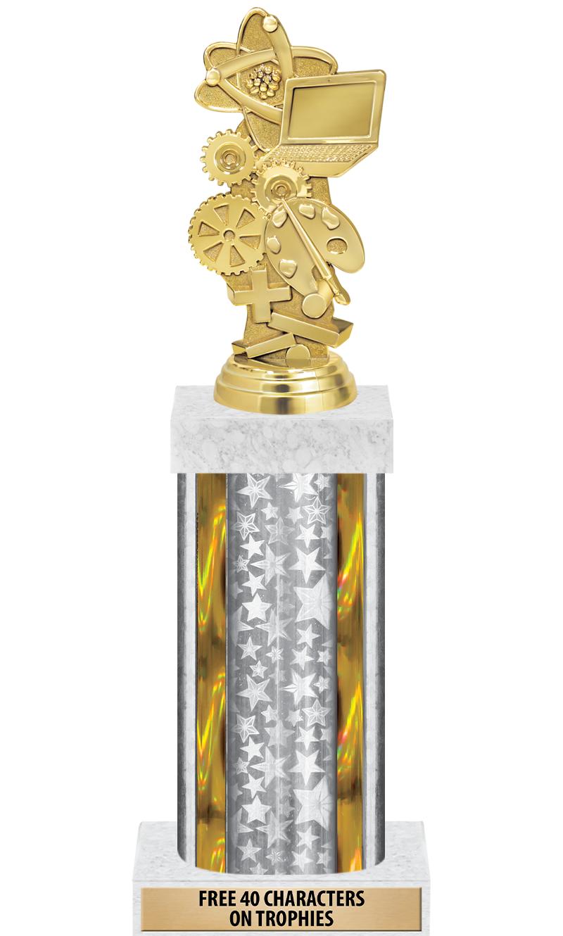 14"SLV/GD-STARS-GD FIG/SQUARE