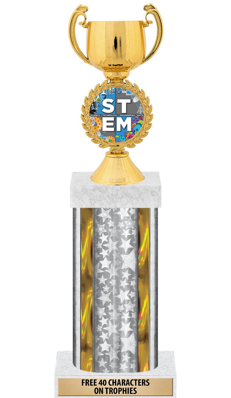 14"SLV/GD-STARS-GD FIG/SQUARE