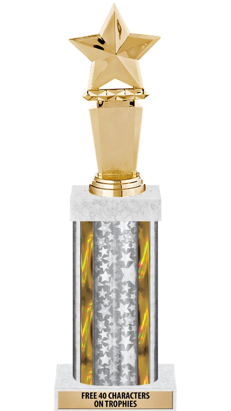 14"SLV/GD-STARS-GD FIG/SQUARE