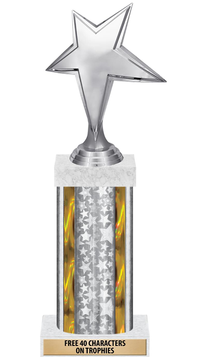 14"SLV/GD-STARS-GD FIG/SQUARE