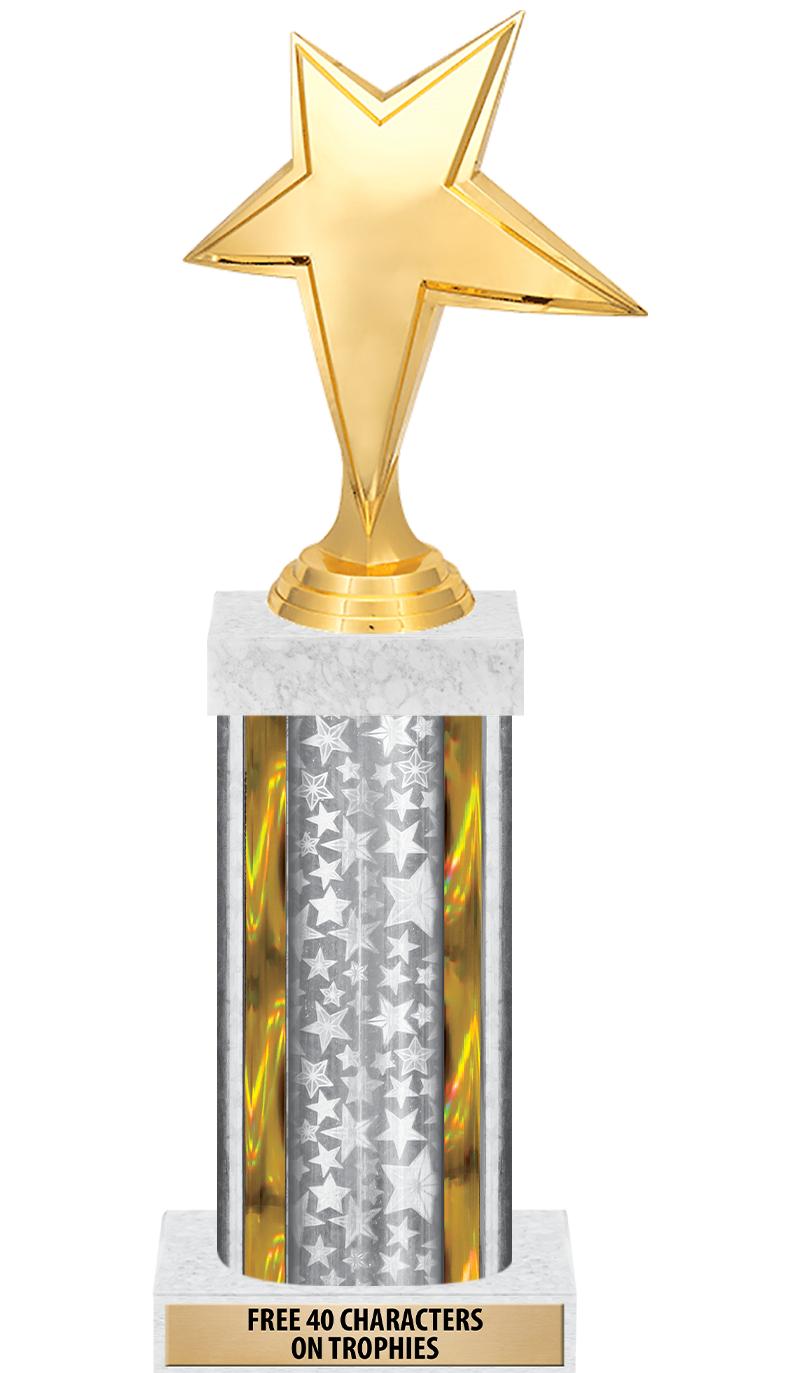 14"SLV/GD-STARS-GD FIG/SQUARE