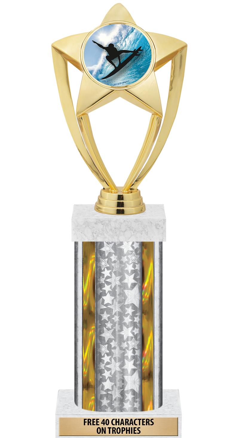 14"SLV/GD-STARS-GD FIG/SQUARE