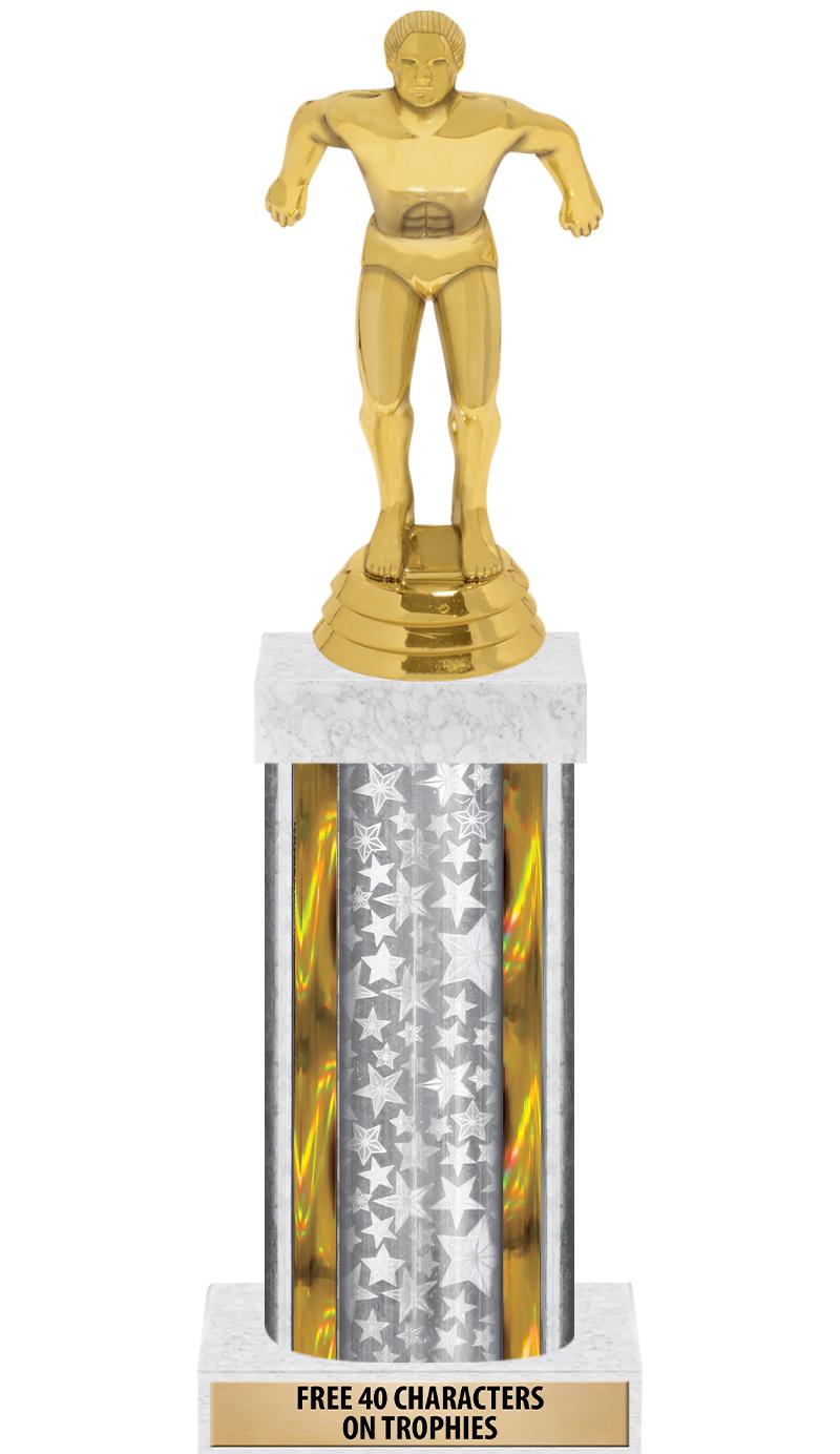 14"SLV/GD-STARS-GD FIG/SQUARE