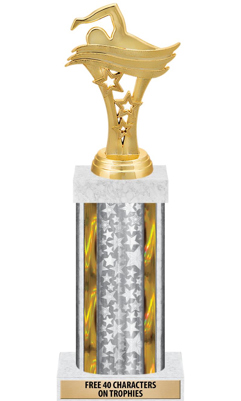 14"SLV/GD-STARS-GD FIG/SQUARE