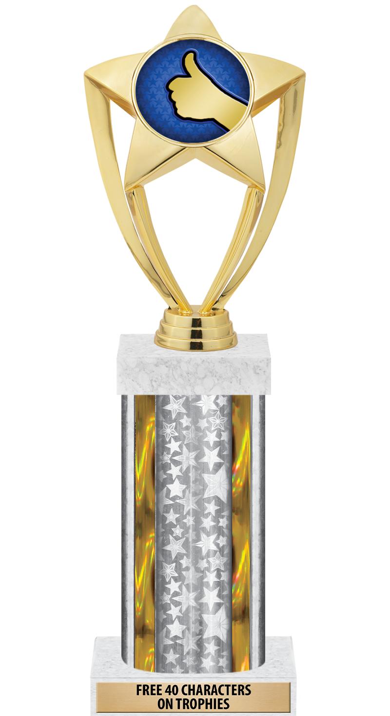 14"SLV/GD-STARS-GD FIG/SQUARE