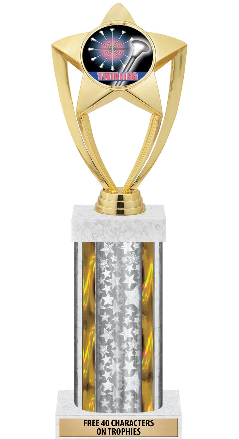 14"SLV/GD-STARS-GD FIG/SQUARE