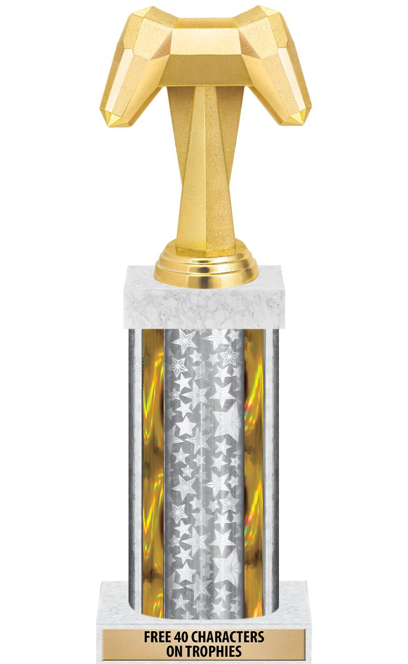 14"SLV/GD-STARS-GD FIG/SQUARE