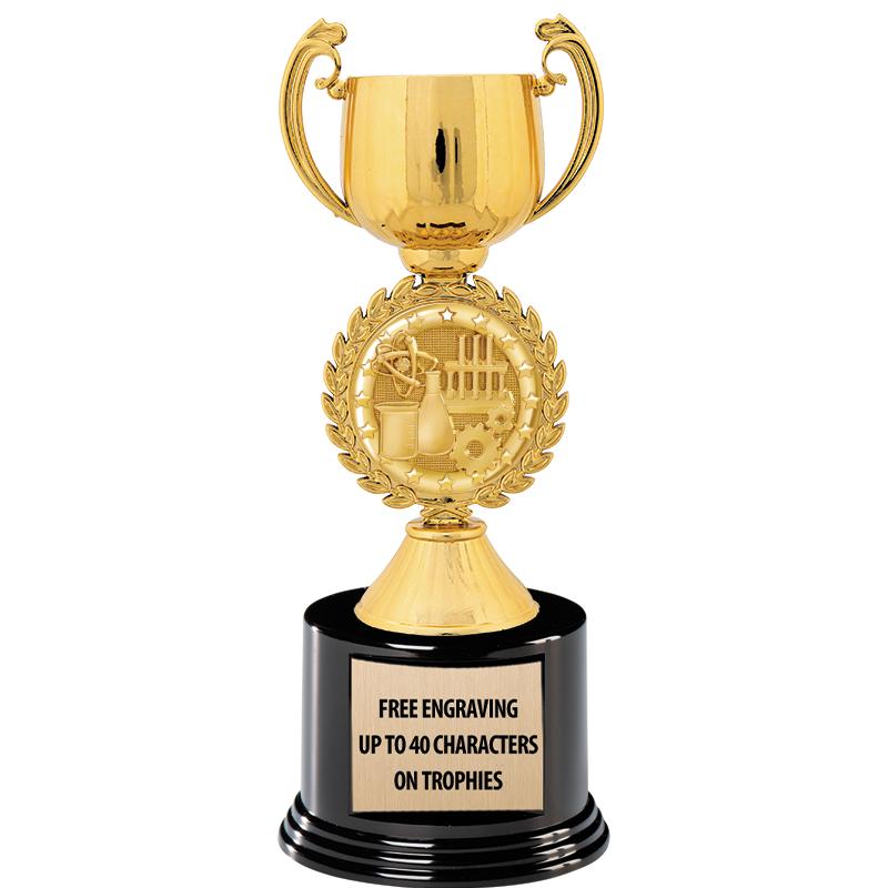 8.75" CHAPLET CUP GLD W/ RND B