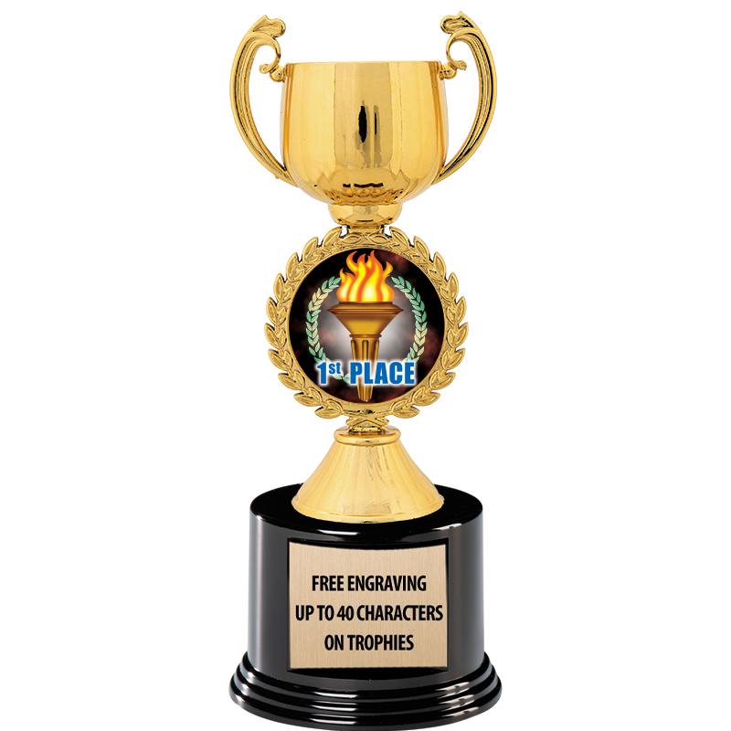 8.75" CHAPLET CUP GLD W/ RND B