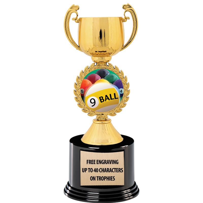 8.75" CHAPLET CUP GLD W/ RND B