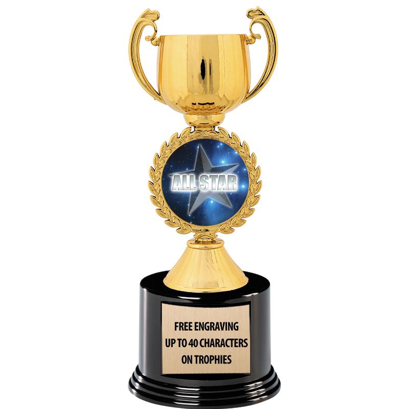 8.75" CHAPLET CUP GLD W/ RND B