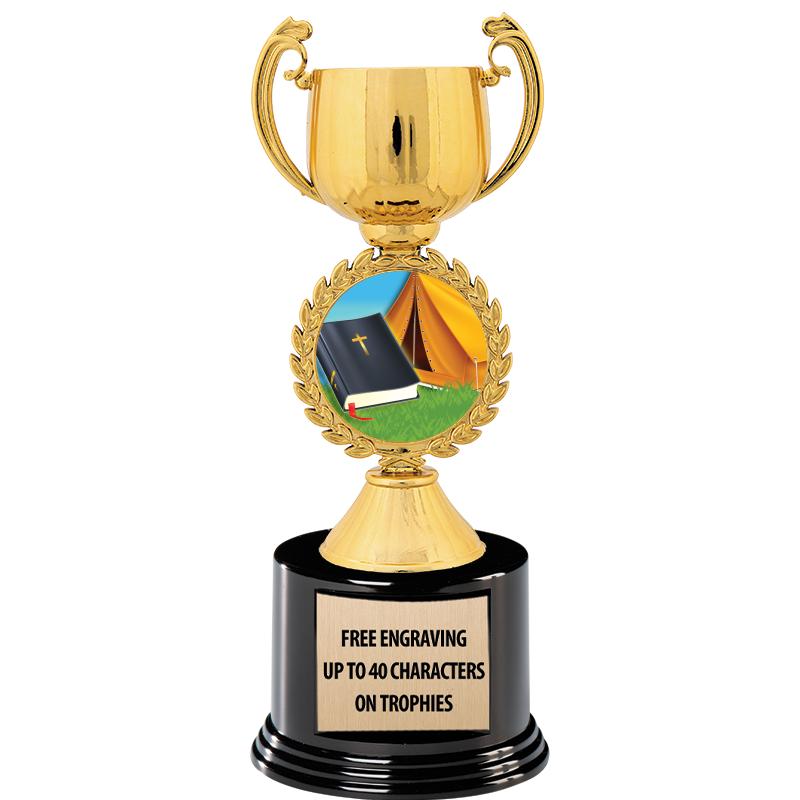 8.75" CHAPLET CUP GLD W/ RND B