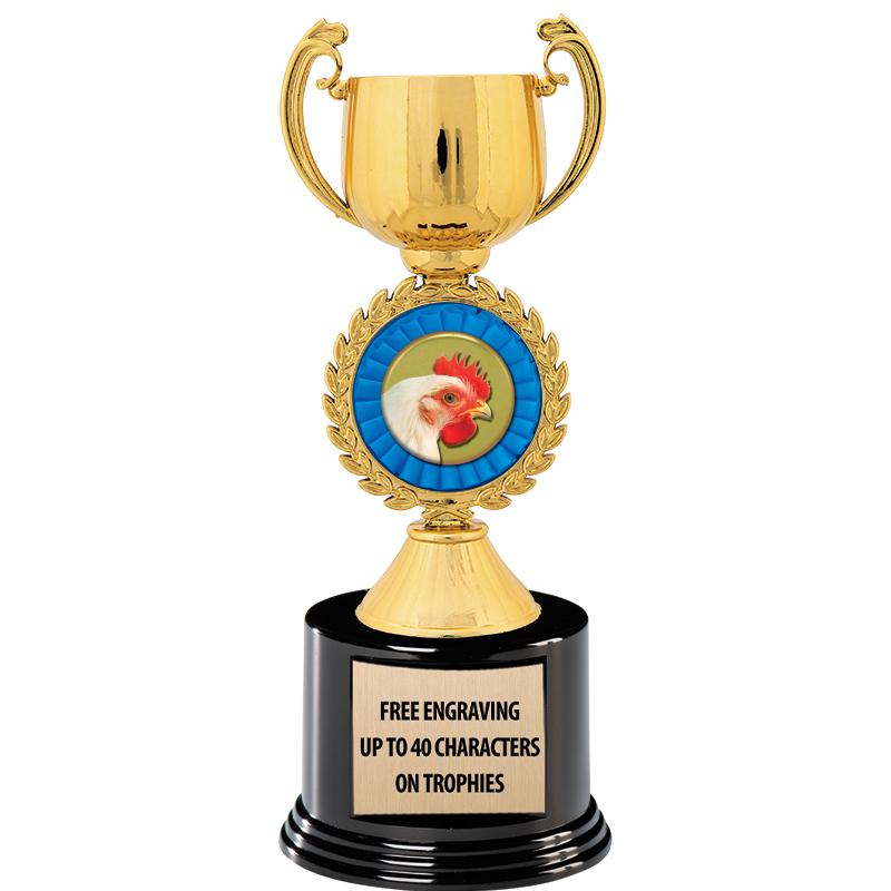 8.75" CHAPLET CUP GLD W/ RND B