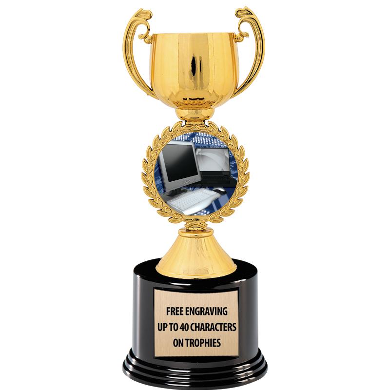 8.75" CHAPLET CUP GLD W/ RND B