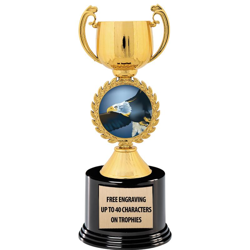 8.75" CHAPLET CUP GLD W/ RND B