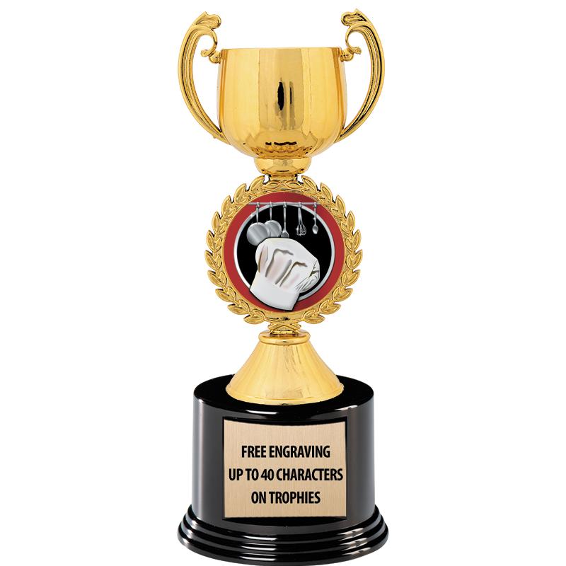 8.75" CHAPLET CUP GLD W/ RND B