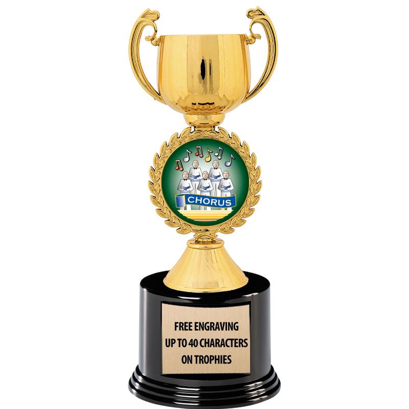 8.75" CHAPLET CUP GLD W/ RND B