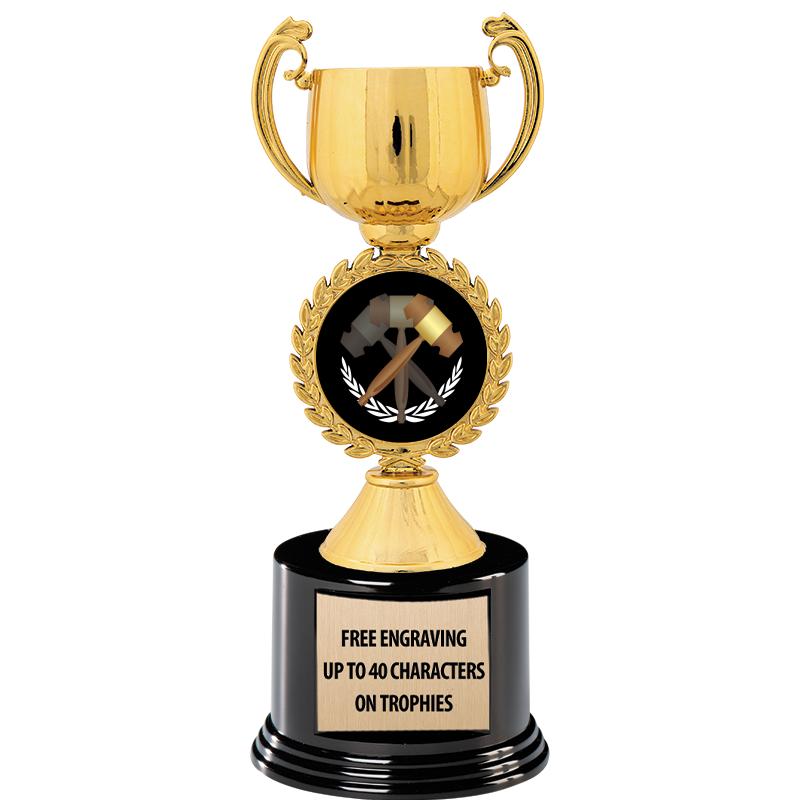 8.75" CHAPLET CUP GLD W/ RND B