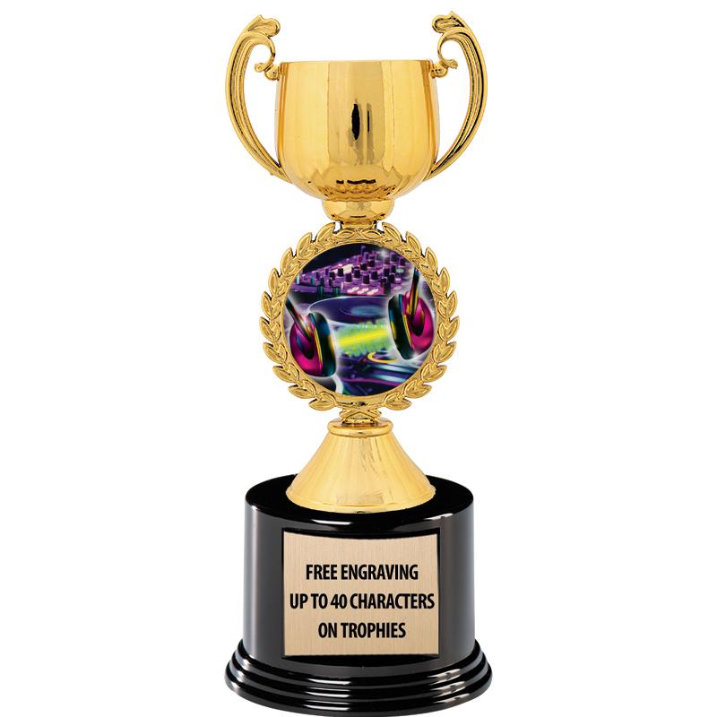 8.75" CHAPLET CUP GLD W/ RND B