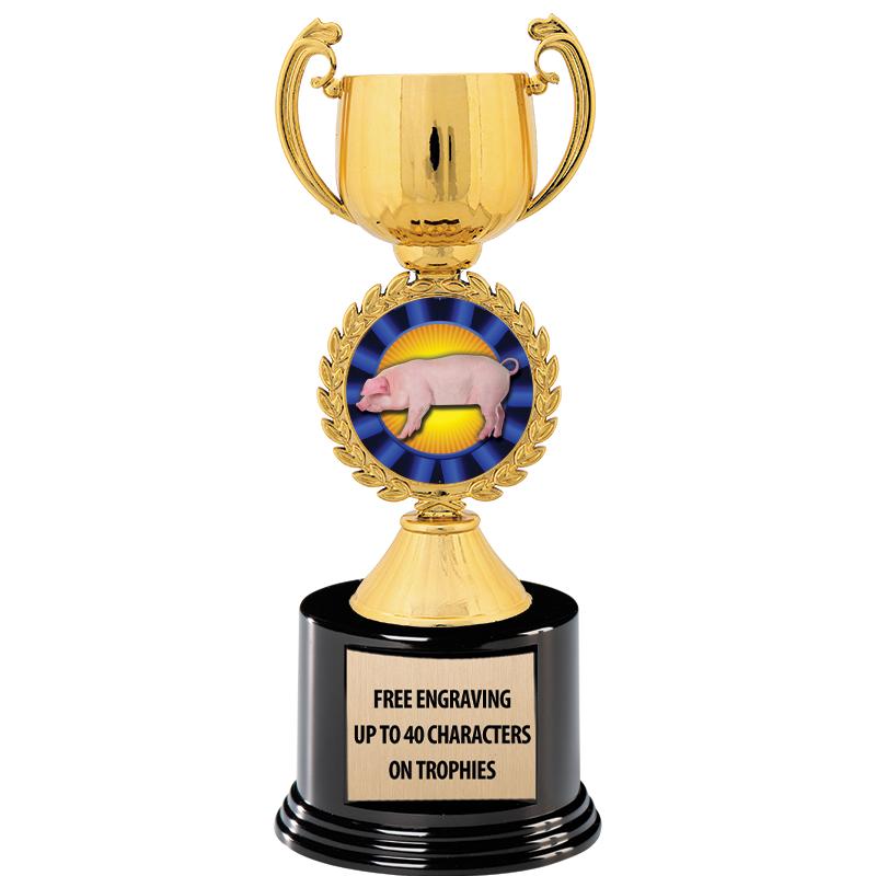 8.75" CHAPLET CUP GLD W/ RND B