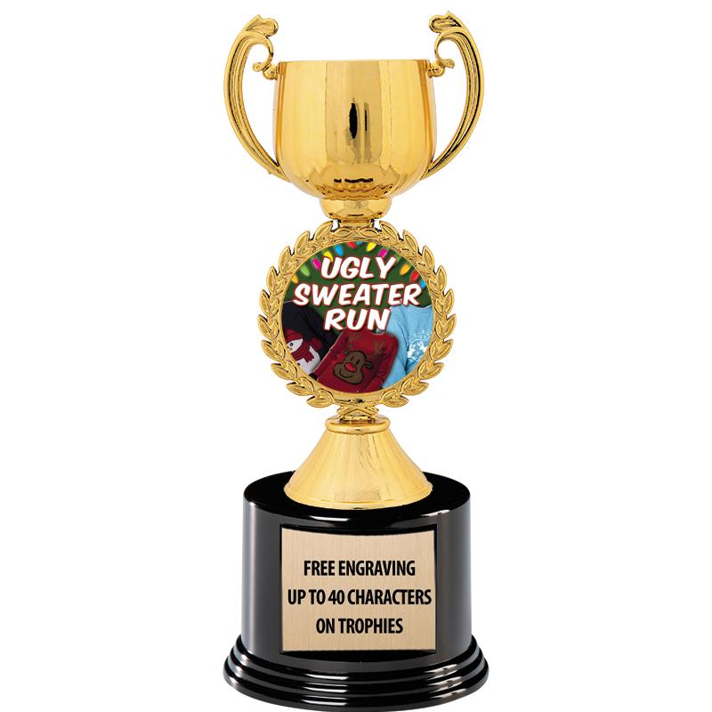 8.75" CHAPLET CUP GLD W/ RND B