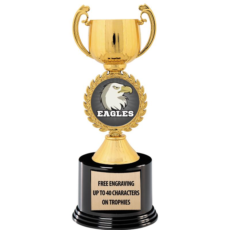 8.75" CHAPLET CUP GLD W/ RND B