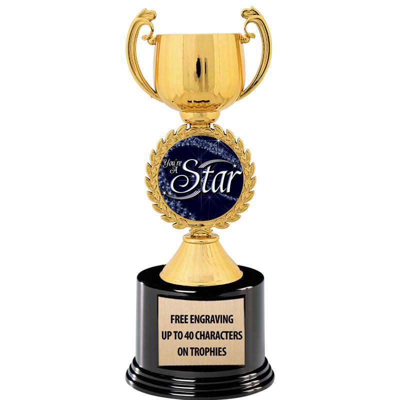 8.75" CHAPLET CUP GLD W/ RND B