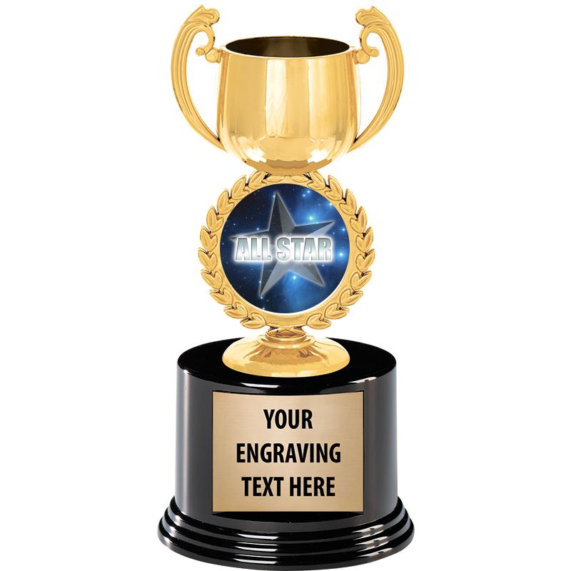 8" CHAPLET CUP GLD W/RND BS