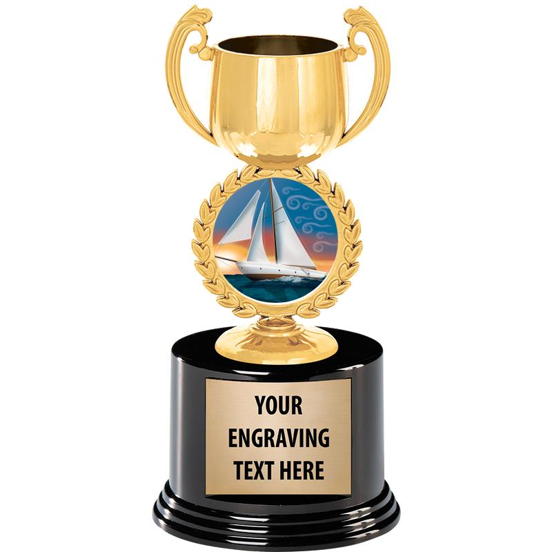 8" CHAPLET CUP GLD W/RND BS