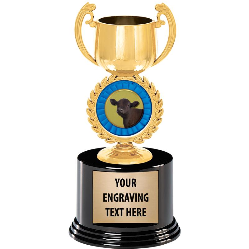 8" CHAPLET CUP GLD W/RND BS