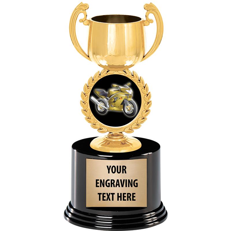 8" CHAPLET CUP GLD W/RND BS