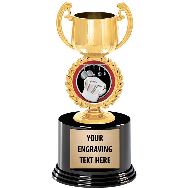 8" CHAPLET CUP GLD W/RND BS