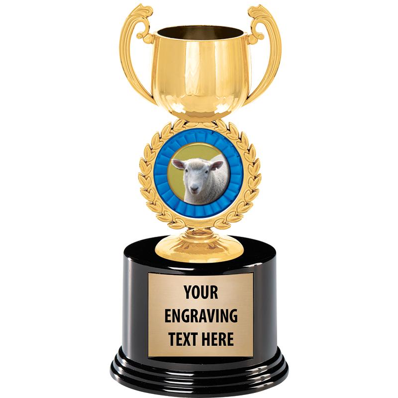 8" CHAPLET CUP GLD W/RND BS