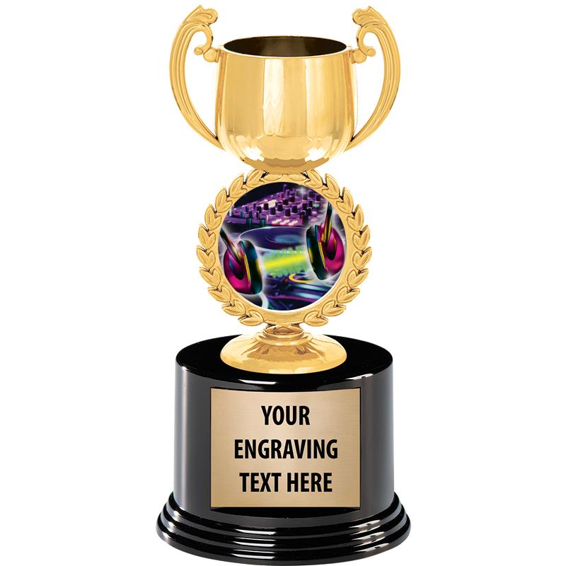 8" CHAPLET CUP GLD W/RND BS