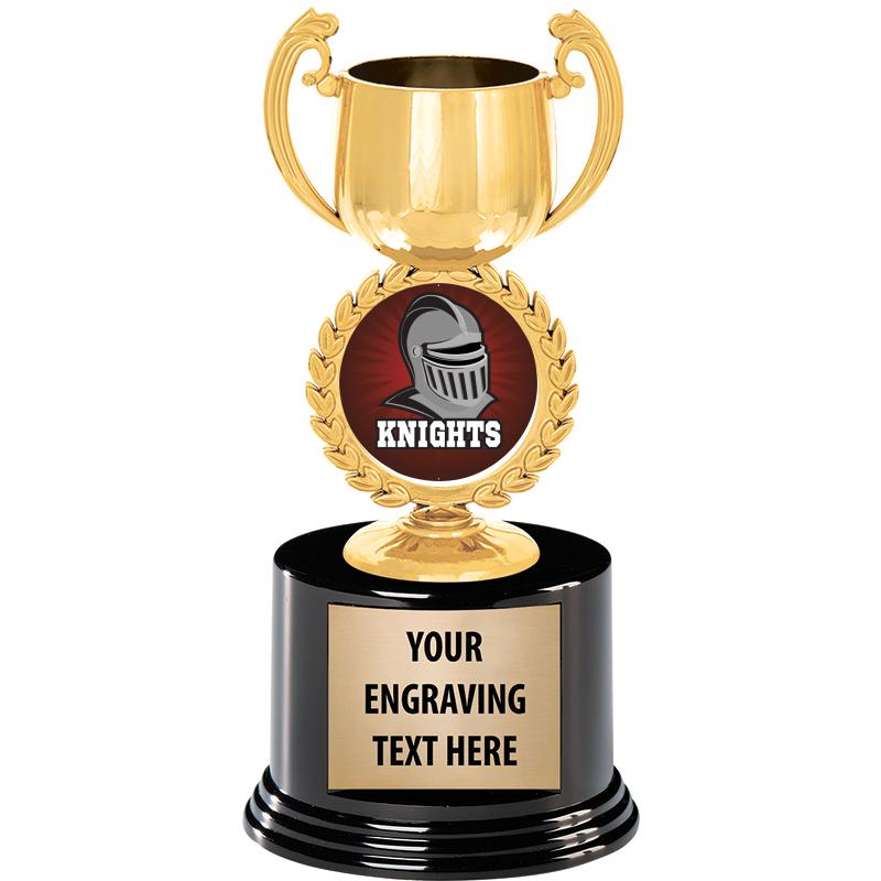 8" CHAPLET CUP GLD W/RND BS