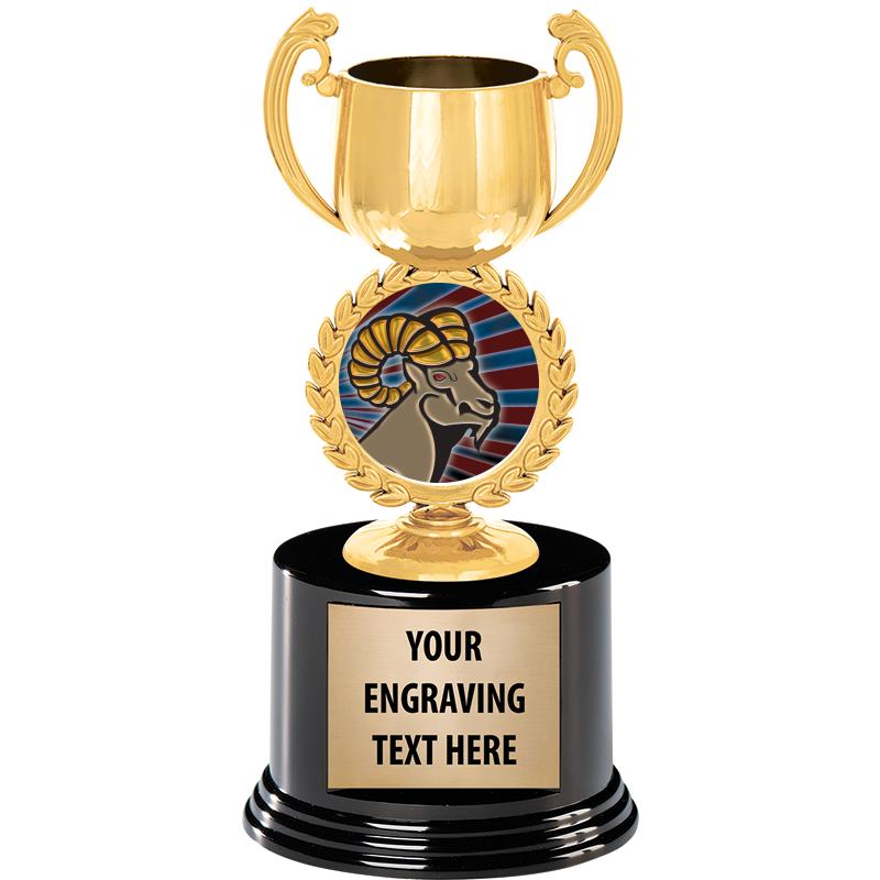 8" CHAPLET CUP GLD W/RND BS