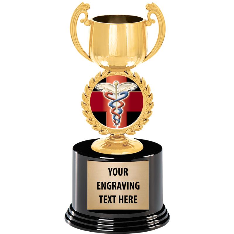 8" CHAPLET CUP GLD W/RND BS