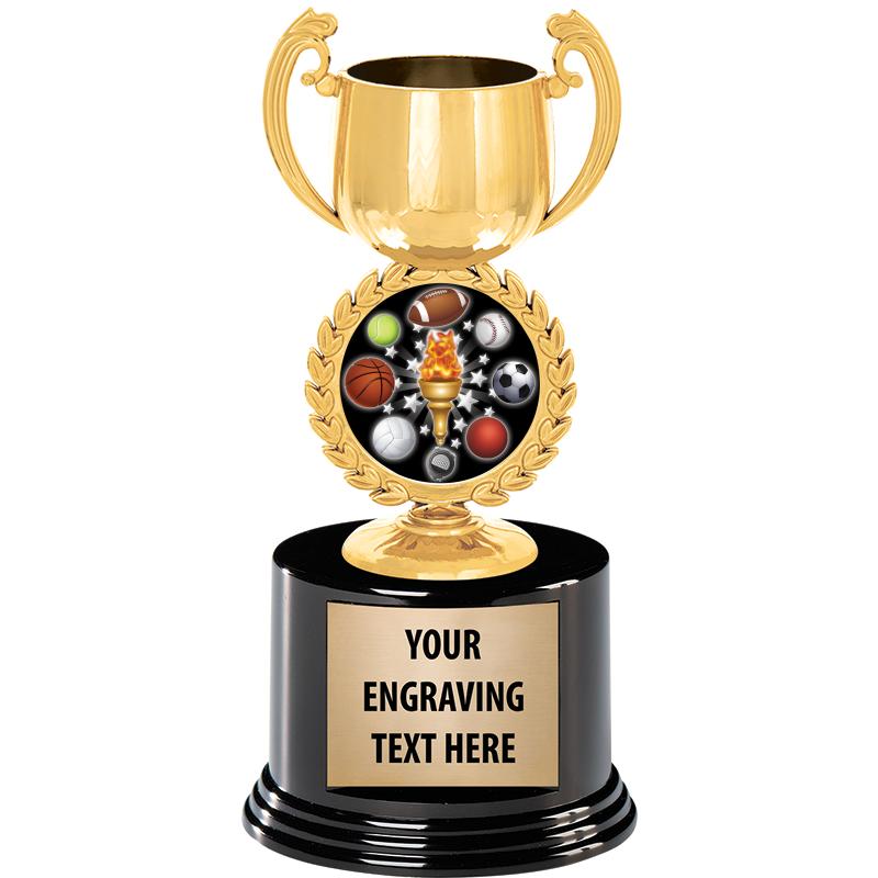 8" CHAPLET CUP GLD W/RND BS