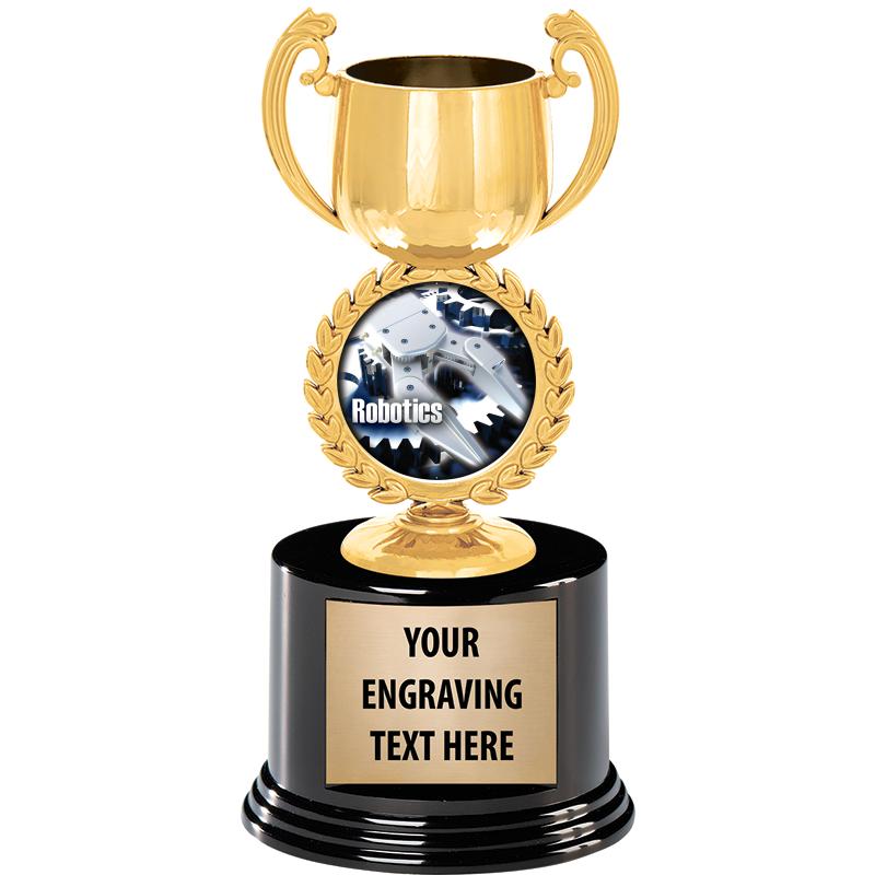 8" CHAPLET CUP GLD W/RND BS