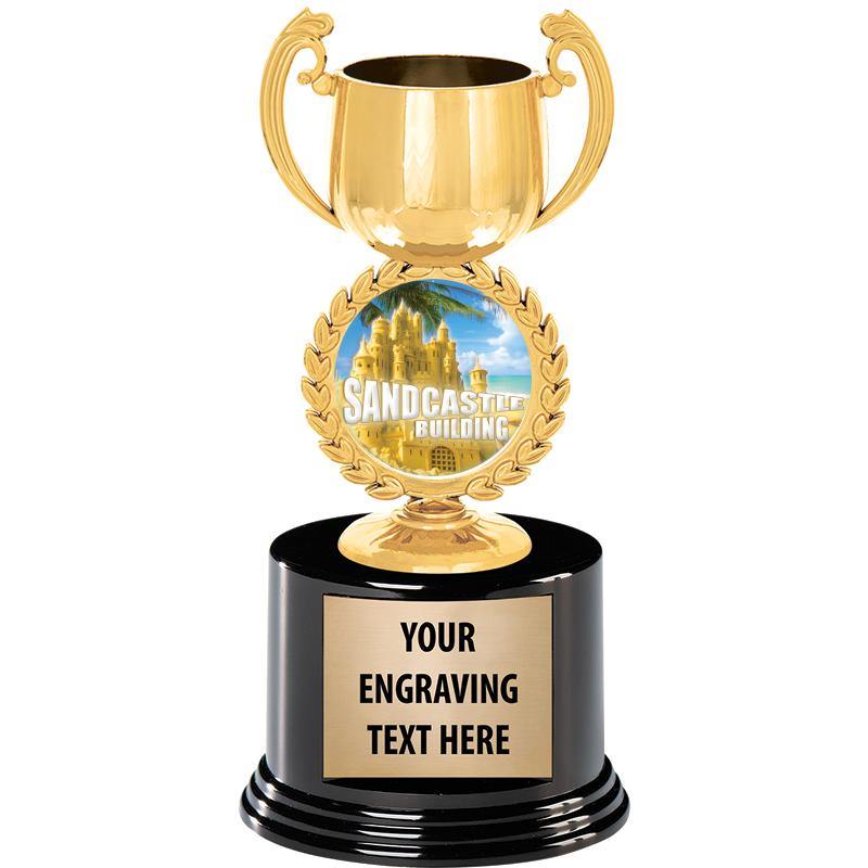 8" CHAPLET CUP GLD W/RND BS