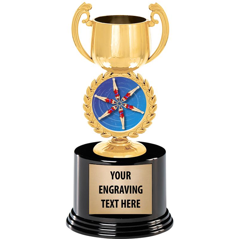 8" CHAPLET CUP GLD W/RND BS