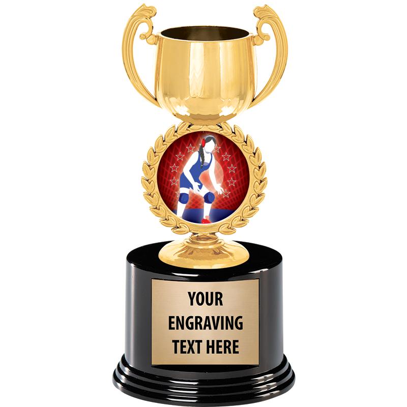 8" CHAPLET CUP GLD W/RND BS