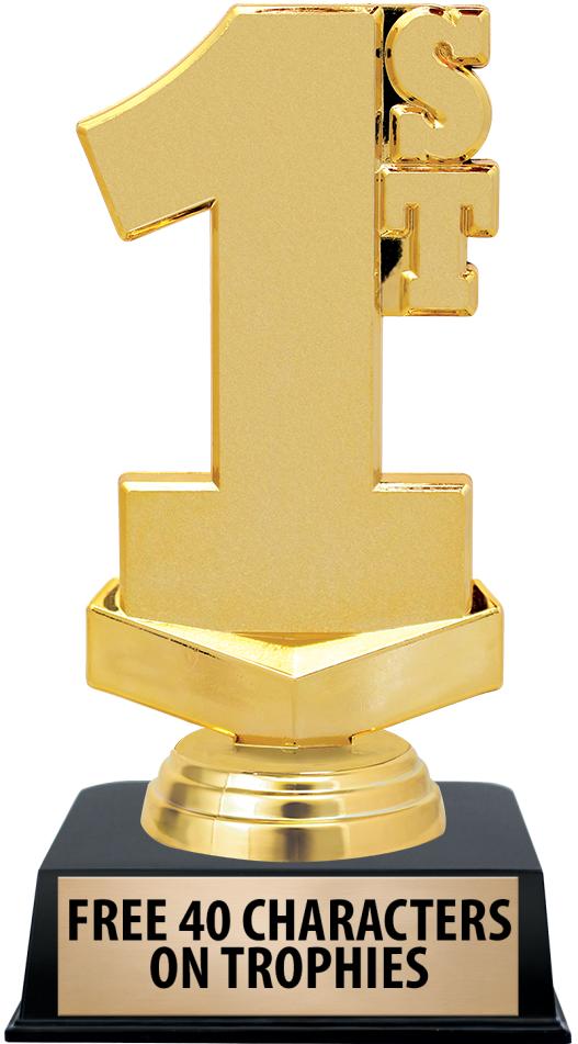 6"TROPHY ON BLACK CONTEMP BASE