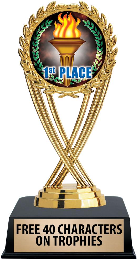 6"TROPHY ON BLACK CONTEMP BASE