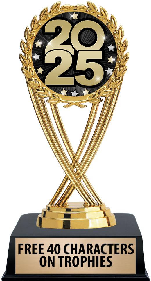 6"TROPHY ON BLACK CONTEMP BASE